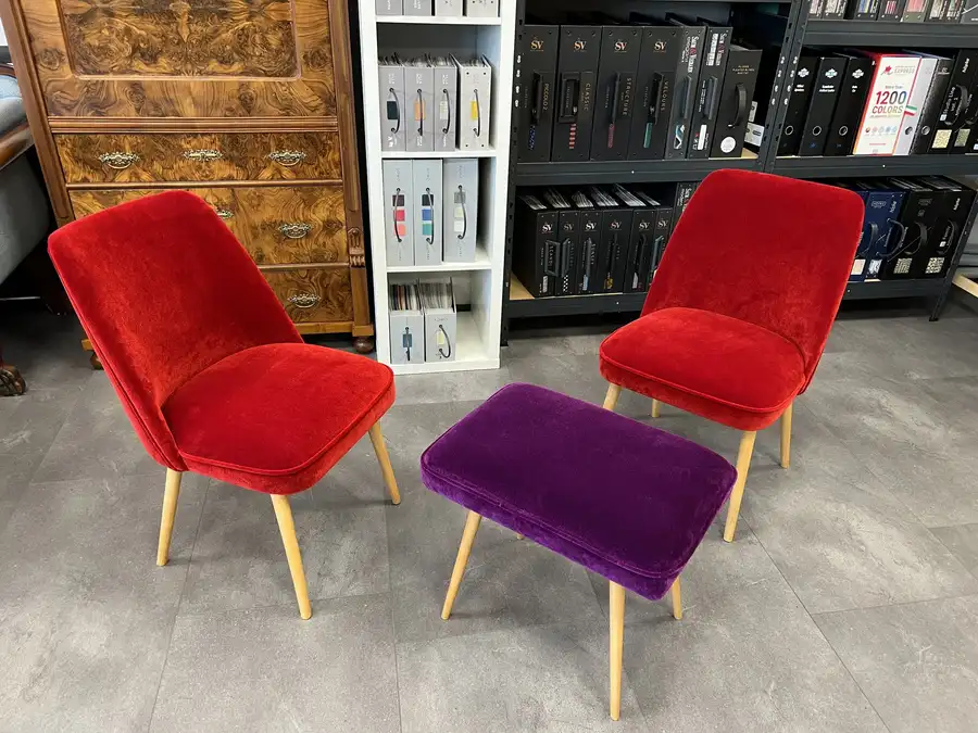 Cocktailsessel mit Hocker, nachher